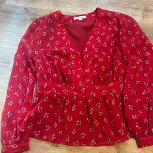 Madewell red blouse